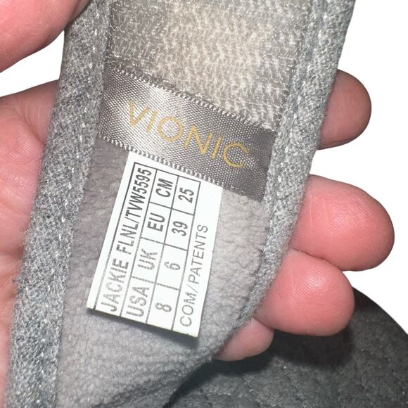 Vionic Jackie Slippers Size 8 Gray Flannel Orthotic House Shoes - Picture 5 of 9